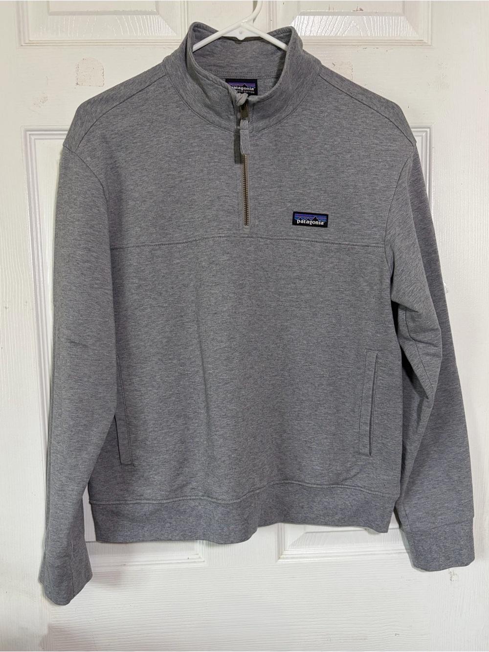 Patagonia‎ Heather Gray 1/4 Zip Front Pullover Sz M